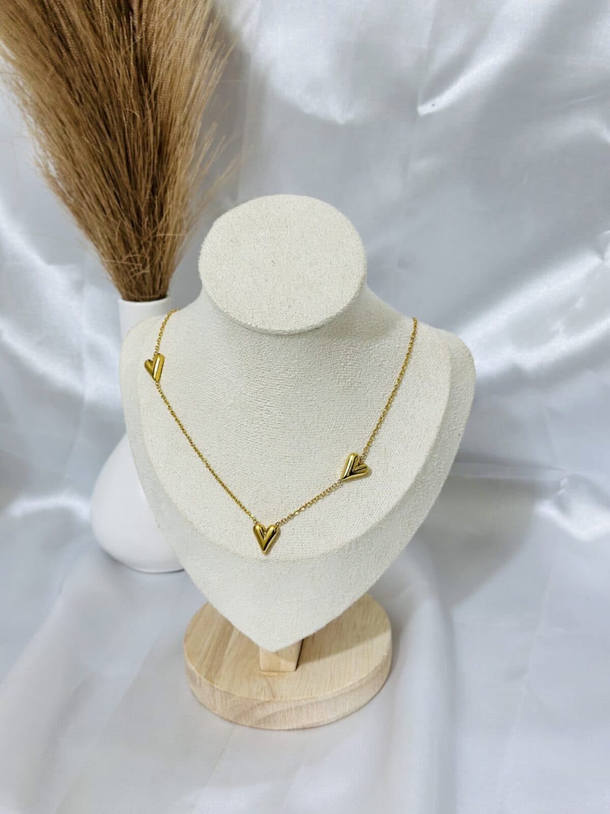 Anti Tarnish Multi Heart Drop Necklace