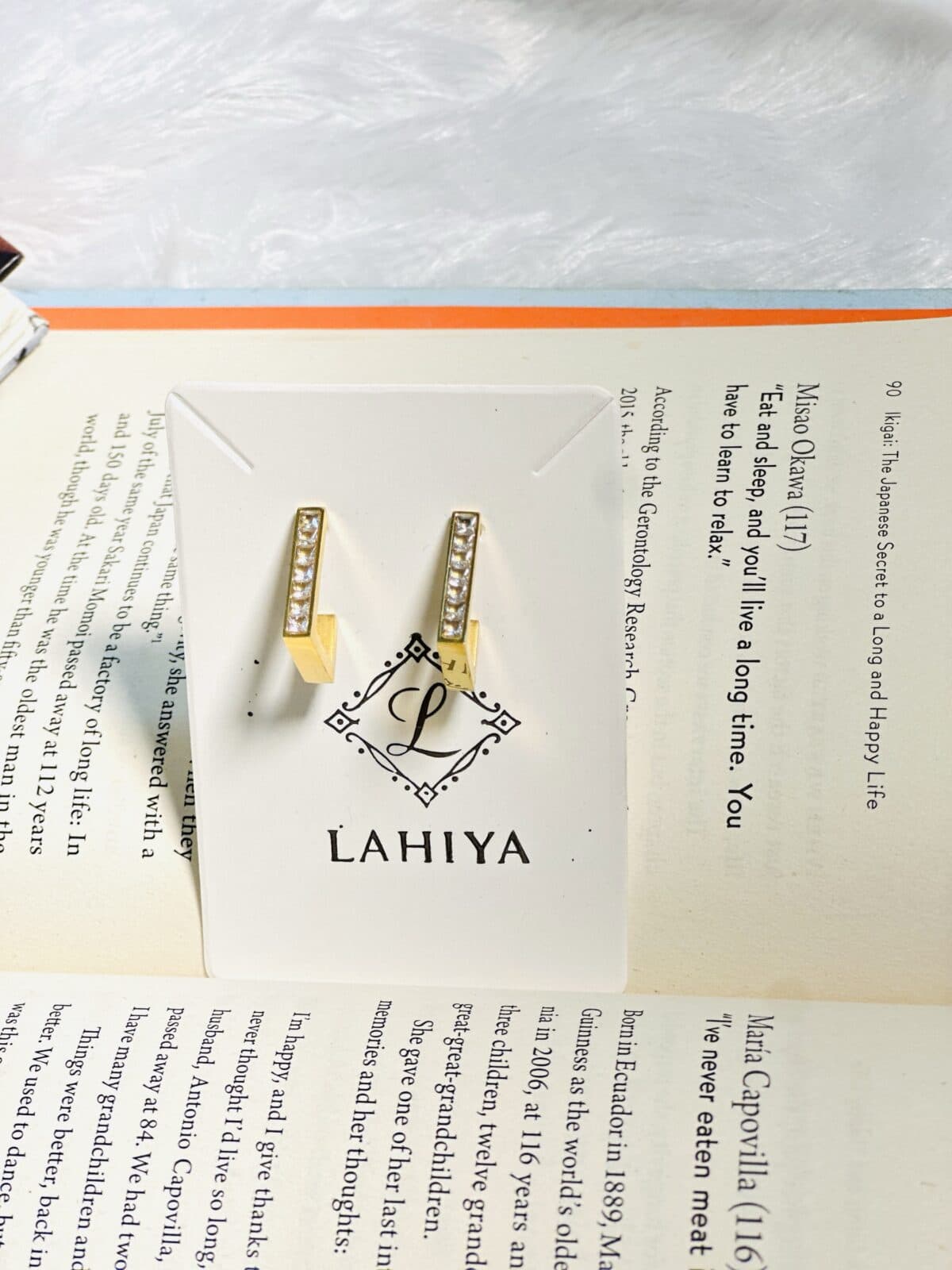 Anti tarnish Crystal Bar Huggie Earrings