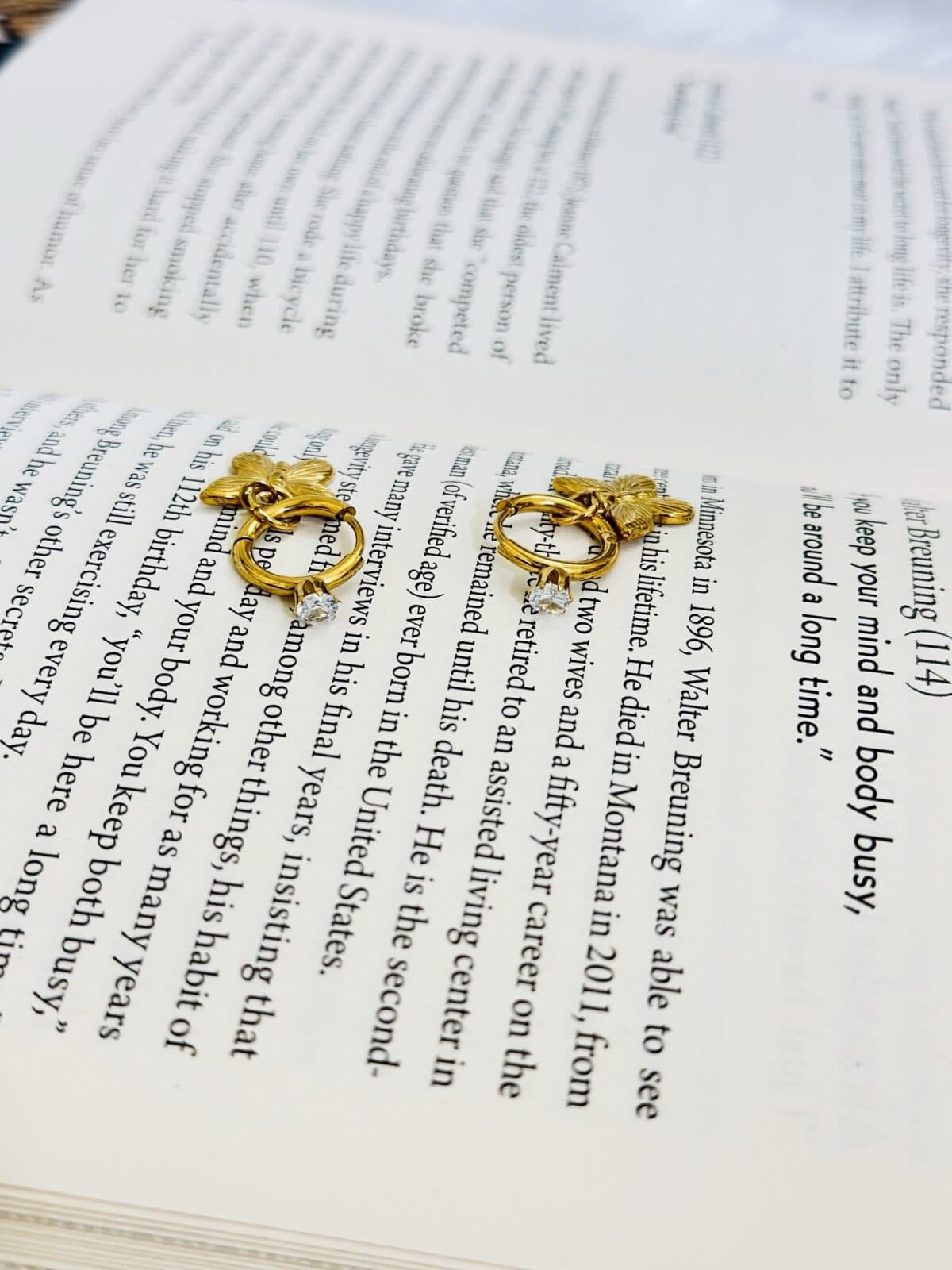 Anti tarnish Butterfly Crystal Earrings