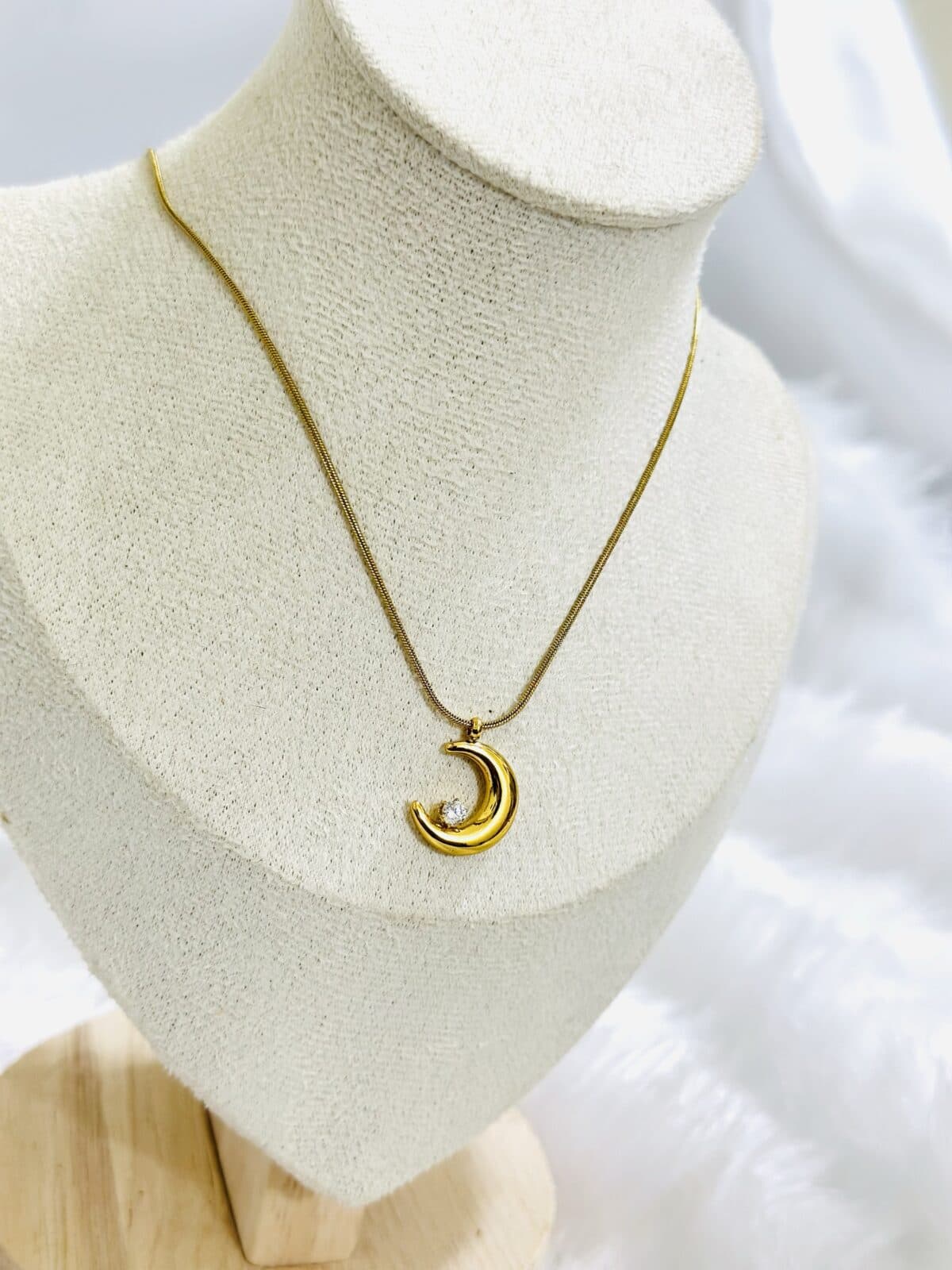 Anti Tarnish Moonlight Crescent Necklace