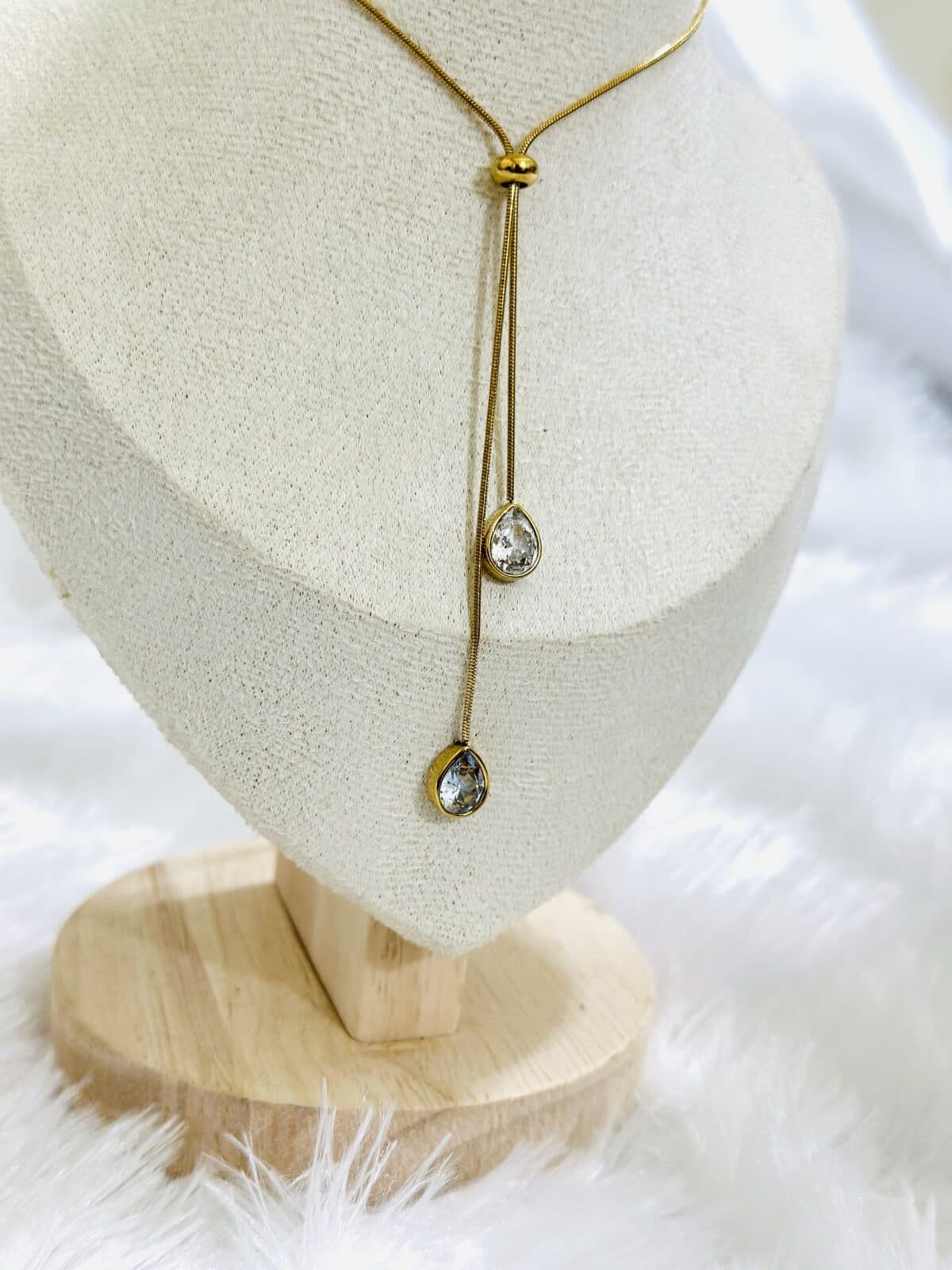 Anti Tarnish Dual Charm Slider Necklace