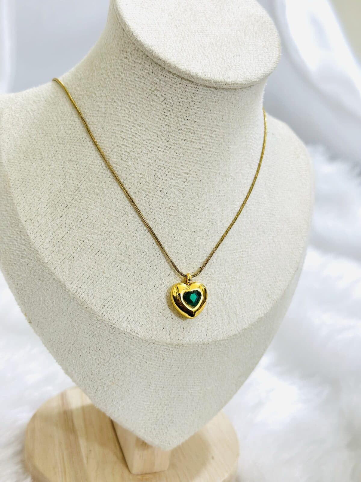 Emerald Heart Pendant Necklace
