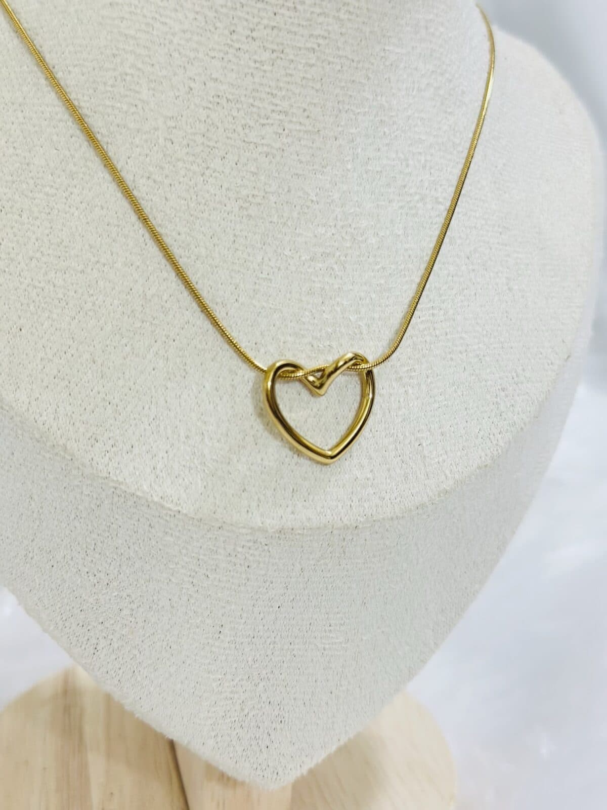Anti Tarnish Open Heart Necklace