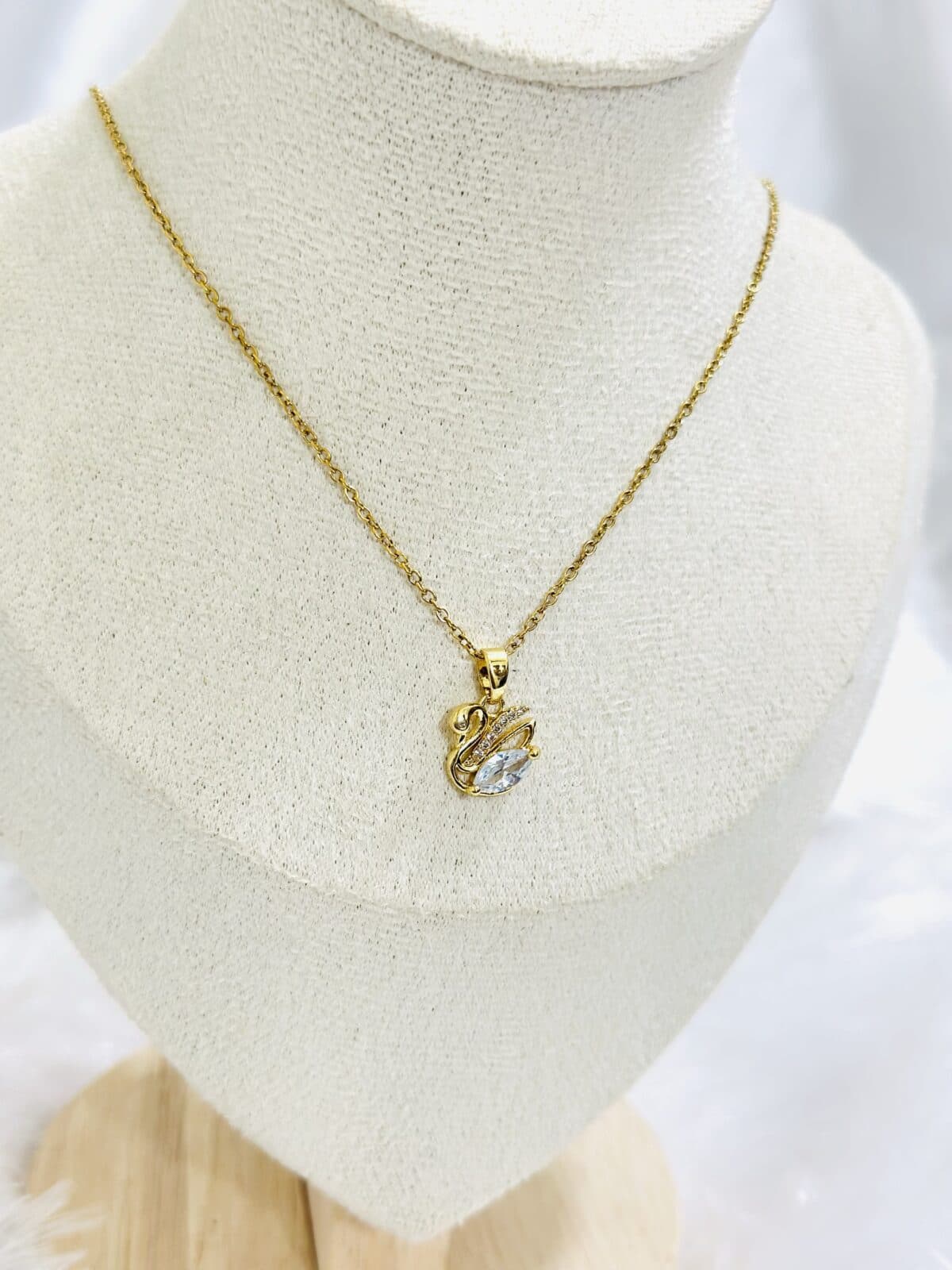 Anti Tarnish Swan Crystal Necklace