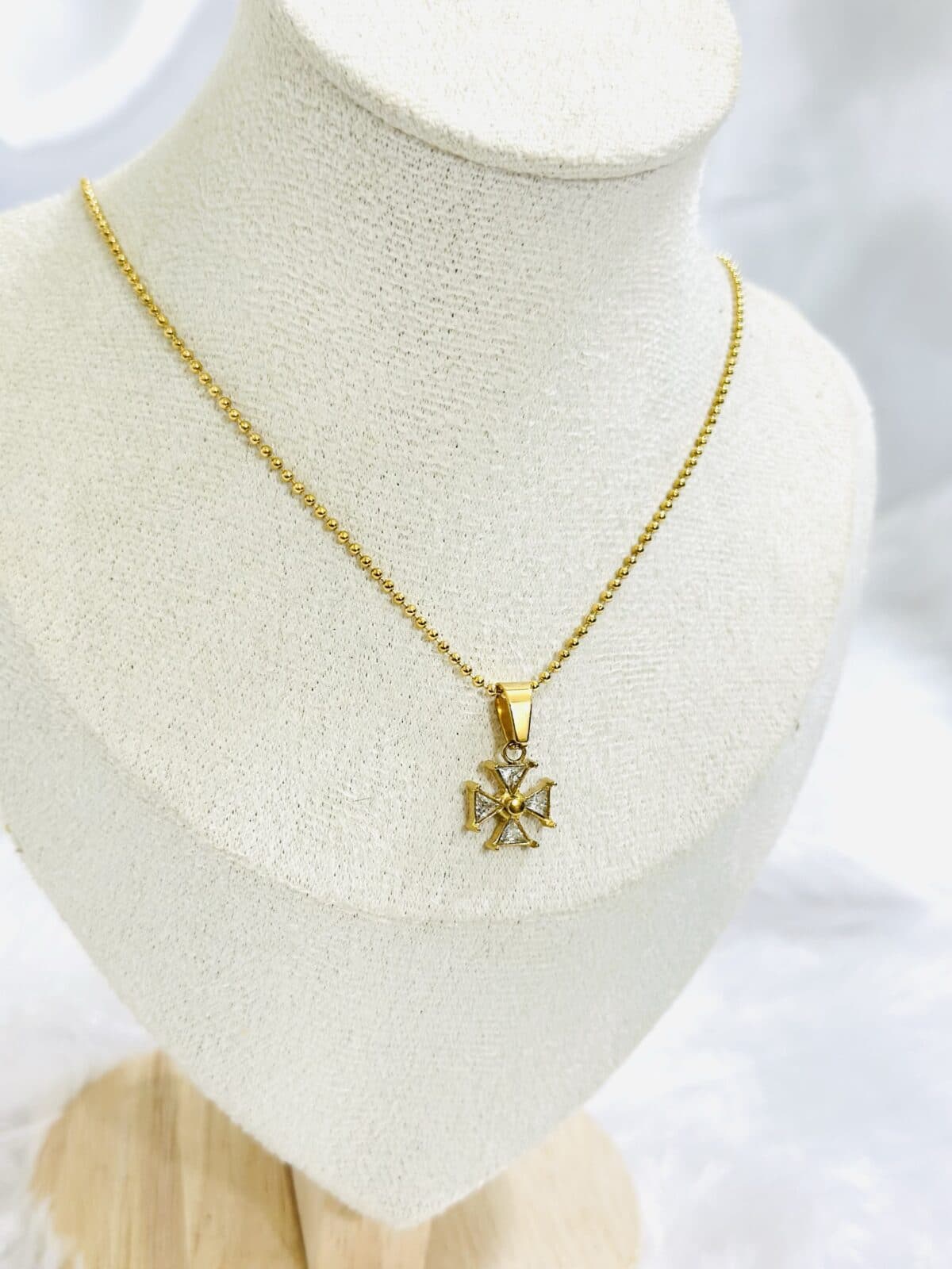 Anti Tarnish Crystal Cross Star Necklace