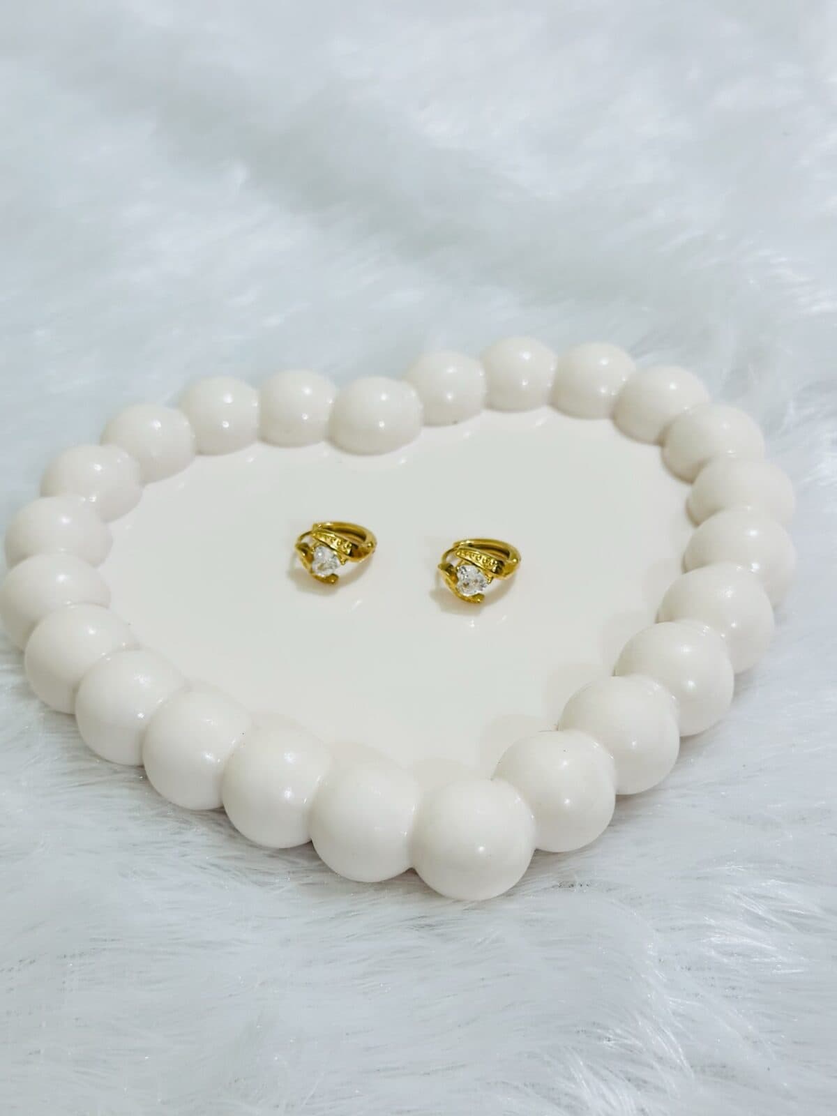 Anti Tarnish Cupid Heart Nail Earrings