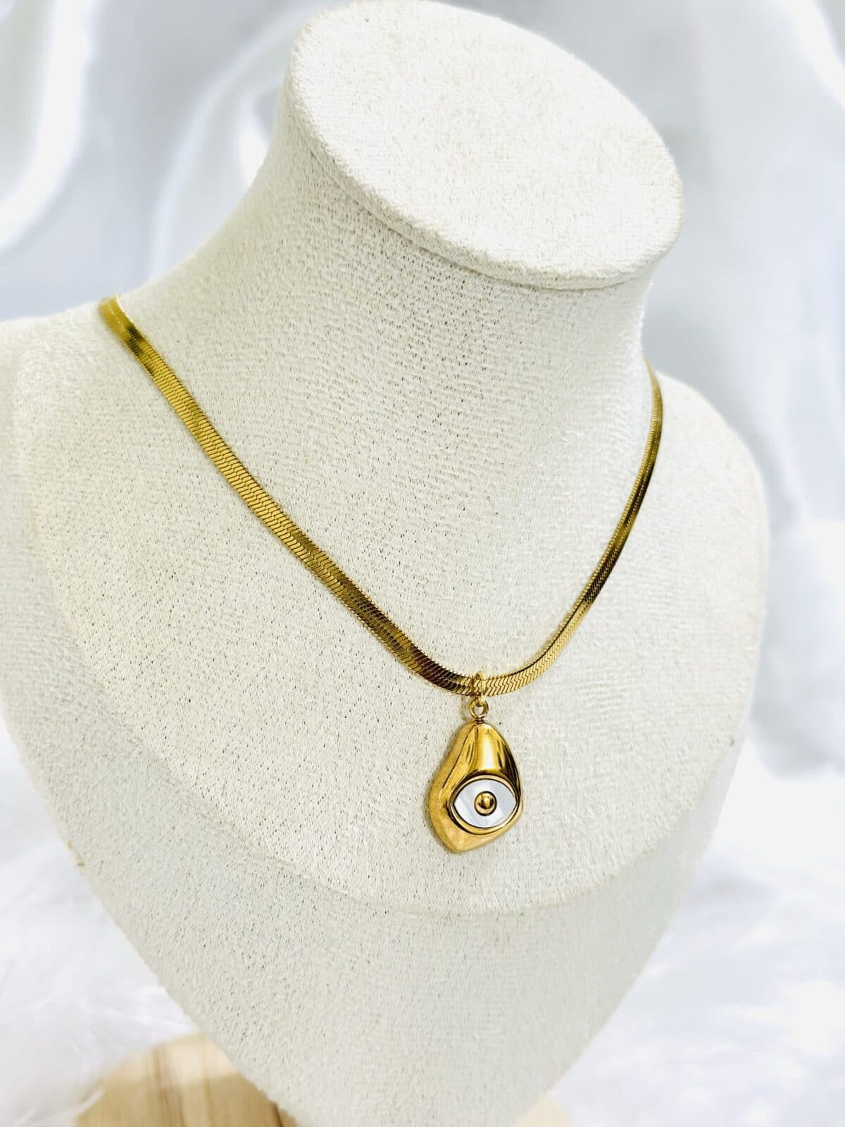 Anti Tarnish Evil Eye Heart Necklace