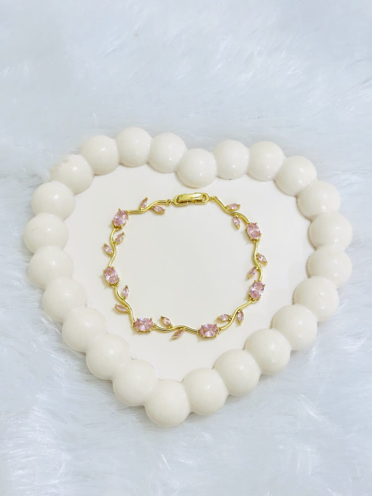 Anti Tarnish Pink Tulip Bracelet